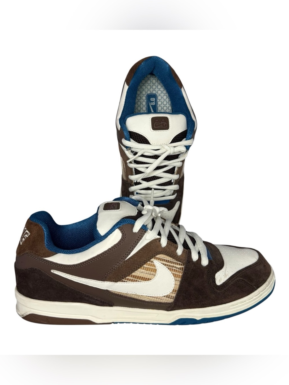 RARE Y2K Nike 6.0 Air Zoom Oncore Dark Cinder Brown Teal Skate Shoe 2008 Men 14